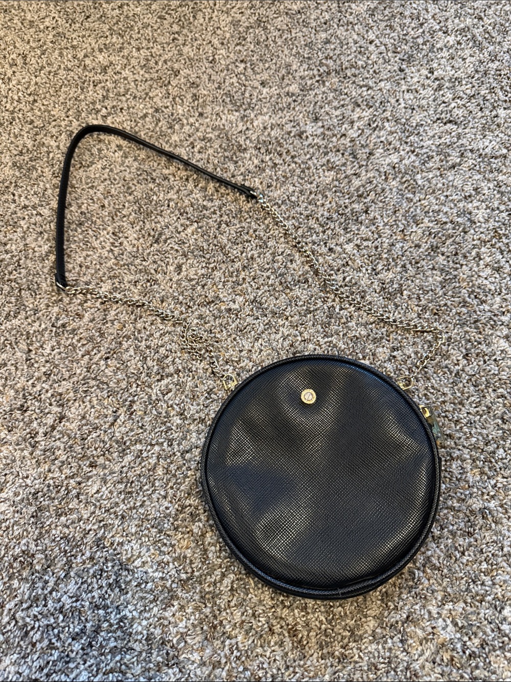 Kate Landry Black Round Crossbody Bag with Chain Strap